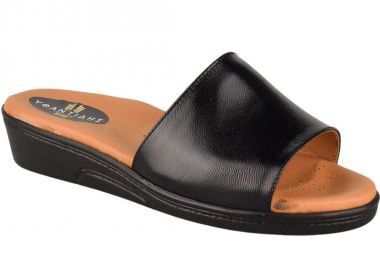 Παντόφλες γυναικείες | Δερμάτινες | Υφαντίδης | 110115 | Μαύρο - Υφαντίδης - 